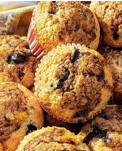 Blueberry Peach Muffins