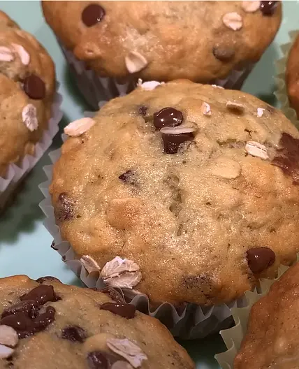 Banana Oatmeal Chocolate Chip Muffins