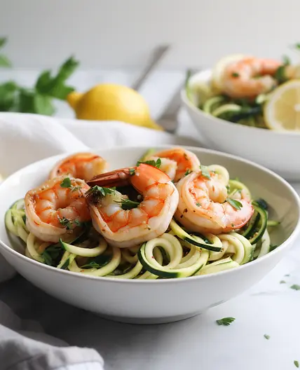 Lemon Garlic Shrimp with Zucchini Noodles