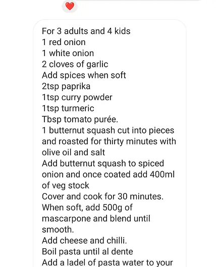 Illy's butternut pasta