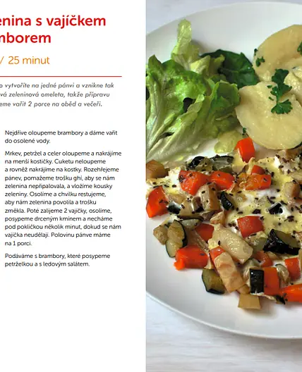 Zapečená zelenina s vajíčkem a bramborem