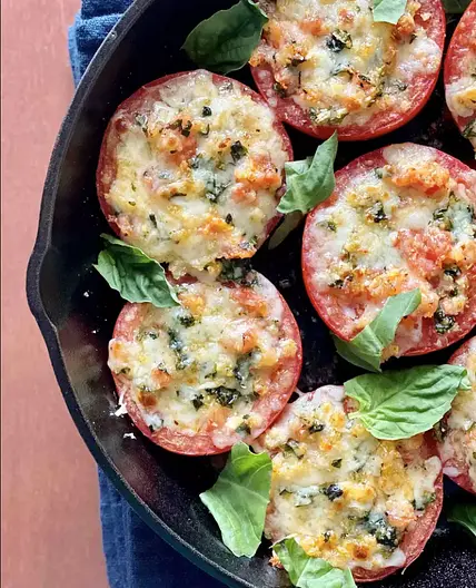 Mozzarella and Basil Stuffed Tomatoes