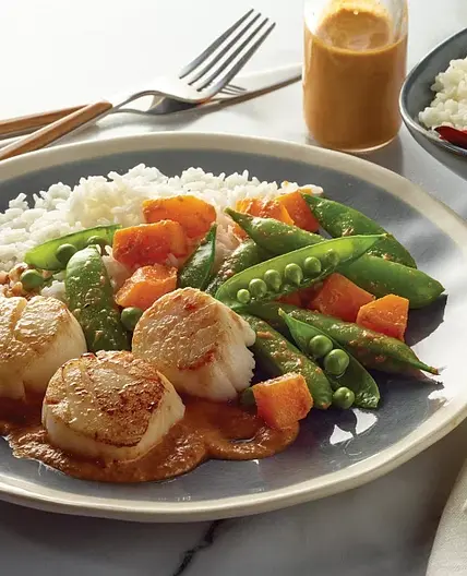Thai Curry Scallops and Butternut Squash
