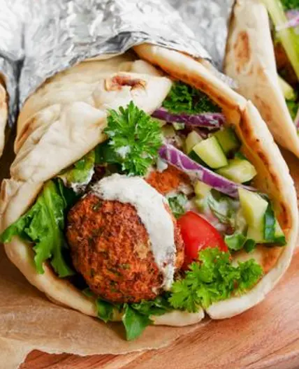 Lebanese Style Falafel Wrap