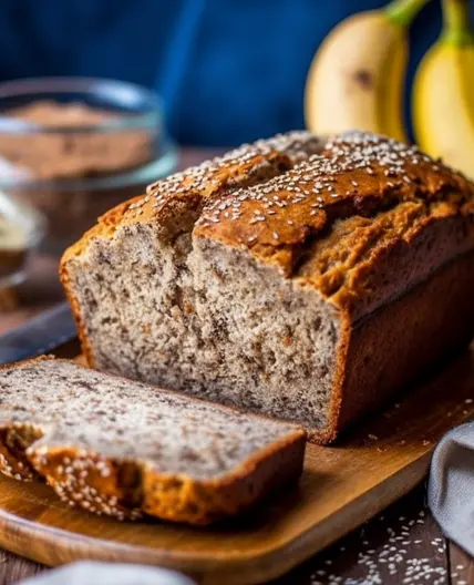 Vegan Oatmeal Bread with Banana and Chia Seeds