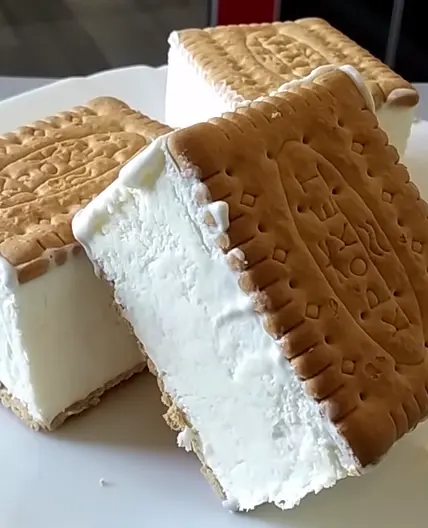 Creamy ice cream sandwich