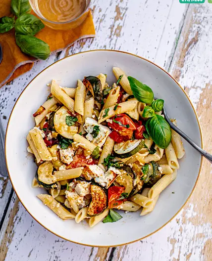 Penne tomates cerises, courgettes et feta
