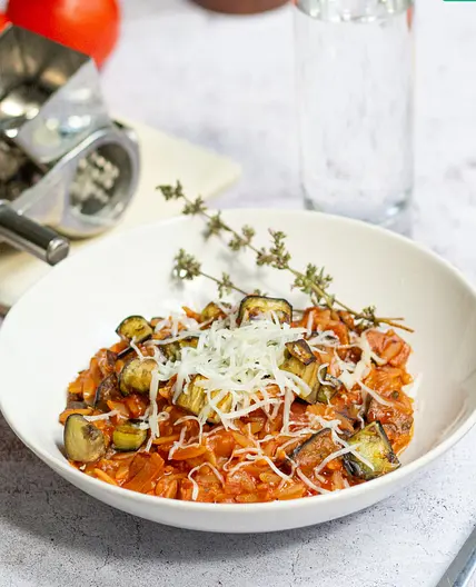 Risoni chorizo et aubergine