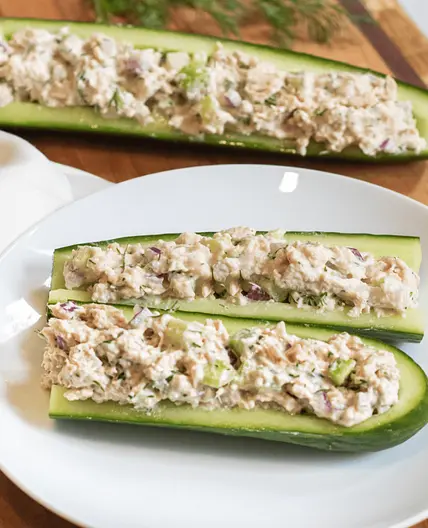 Tuna Salad with Cucumber Boats