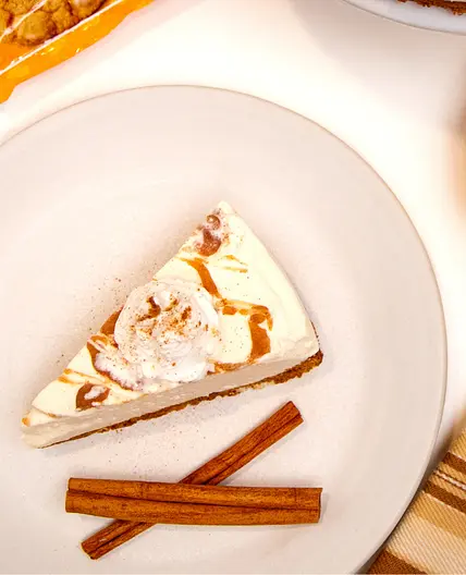 Cinnamon Cheesecake with Pumpkin Cookie Crust