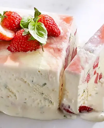 ROASTED STRAWBERRY & BASIL SEMIFREDDO