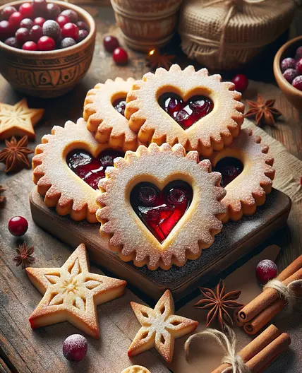 Christmas Heart & Star Linzer Tarts
