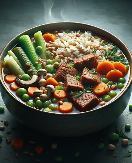 Soupe de veau et légumes