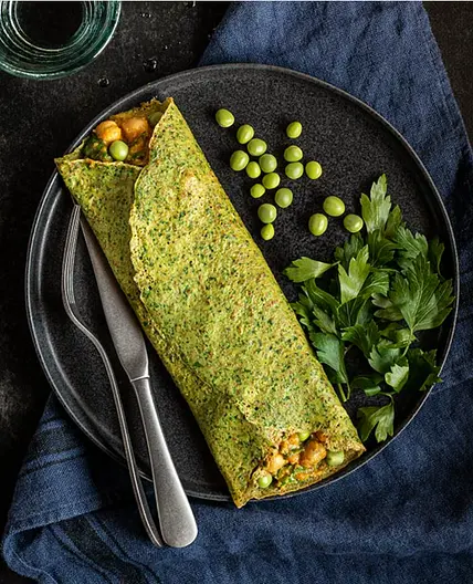 CREPES DE ESPINACAS Y HARINA INTEGRAL