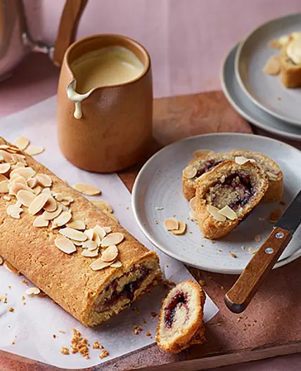 Paul Hollywood's Almond and Cherry  Jam Roly-Poly
