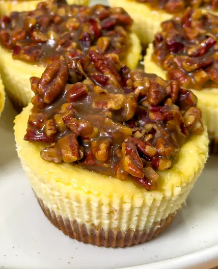 Air Fryer Mini Pecan Pie Cheesecakes