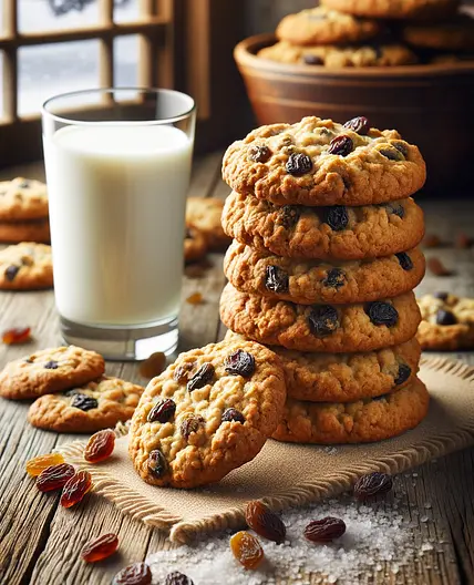 Chewy Oatmeal Raisin Cookies