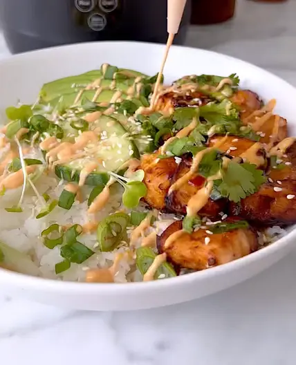 Spicy Salmon Rice Bowls