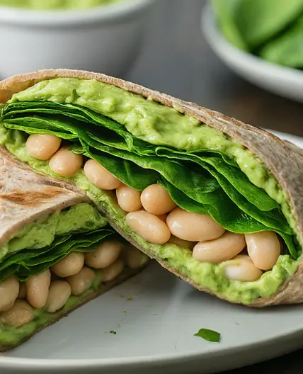 Creamy Avocado & White Bean Wrap