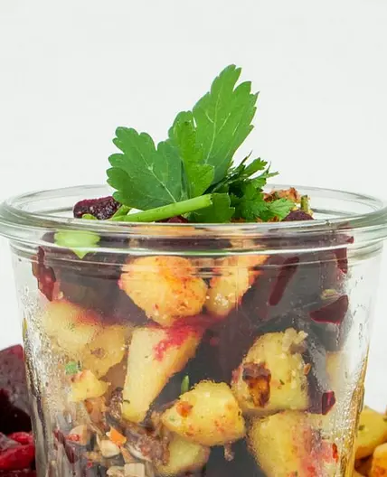 Marinierter Rote-Bete-Kartoffel-Salat