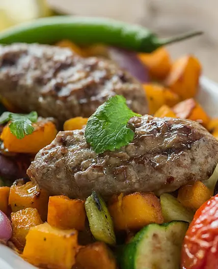 Turkish Lamb Kofte with Roasted Vegetables