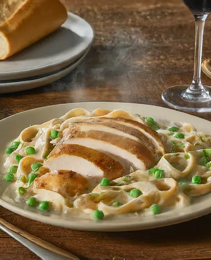 Chicken Alfredo with Peas