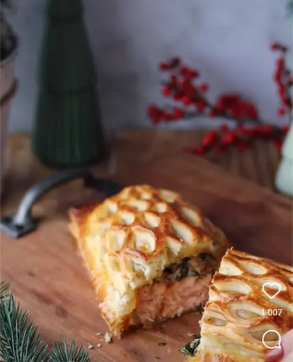Feuilletés au Saumon, Pousse Épinards et Choziro