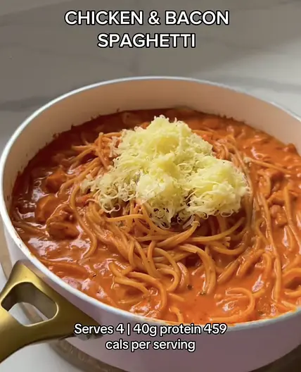Chicken and bacon spaghetti