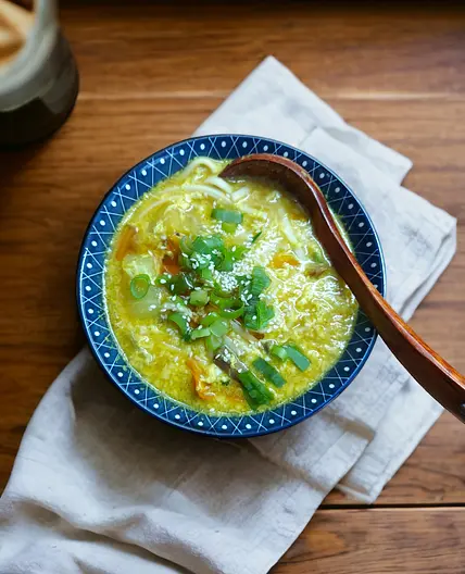 Miso udon egg drop soup