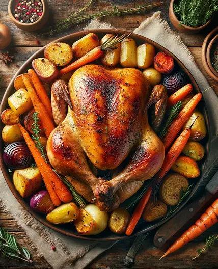 Classic Herbed Roast Chicken for Four
