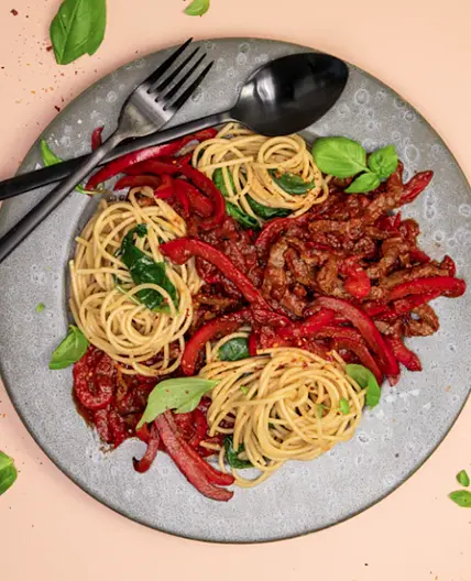Beef and Bell Pepper Pasta