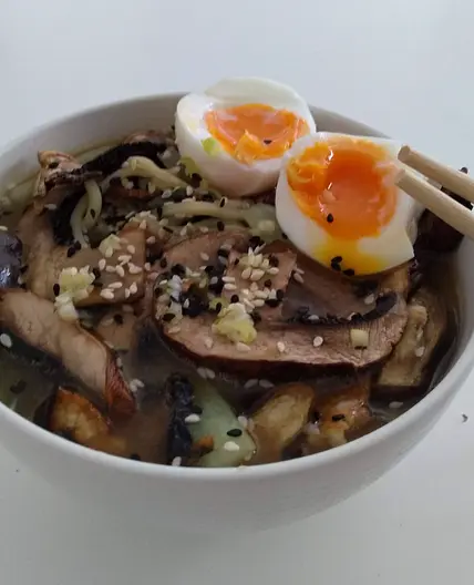Three-Veg Miso & Sesame Ramen With Egg
