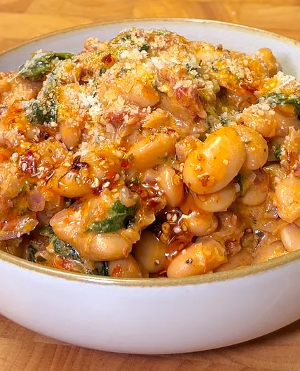 Creamy Tuscan Bean and Sun-Dried Tomato Skillet