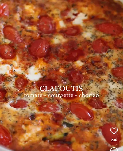 Clafoutis Tomates, Courgettes, Chorizo