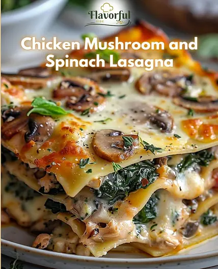 Chicken Mushroom and Spinach Lasagna