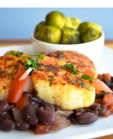 Scallops, Black Beans and Brussel Sprouts
