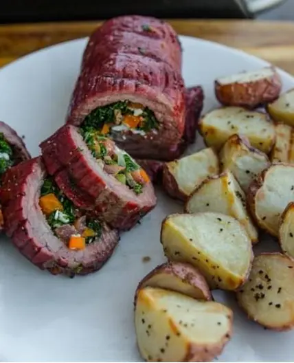 Smoked Veggie-Stuffed Flank Steak E