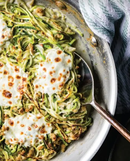 Three-Cheese Zucchini Noodles with Chicken