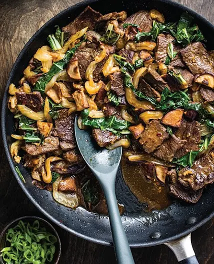 Beef Stir Fry with Bok Chow and Shiitakes