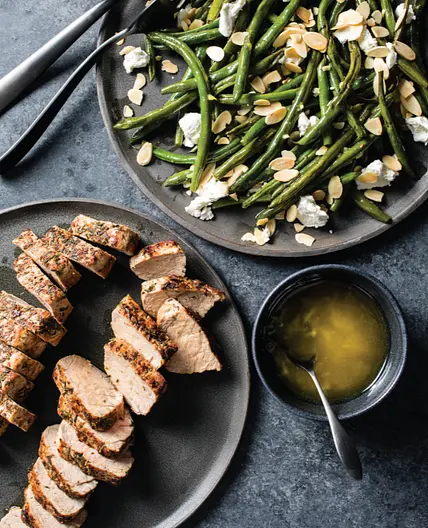 Lemon-Thyme Pork Tenderloin with Green Beans