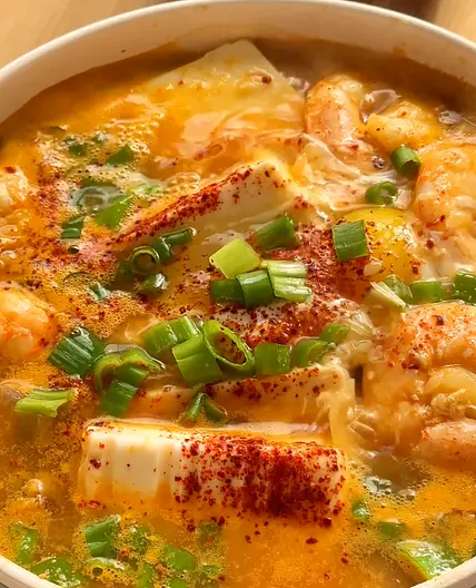Seafood Doenjang Jjigae (Korean Seafood Soybean Stew)