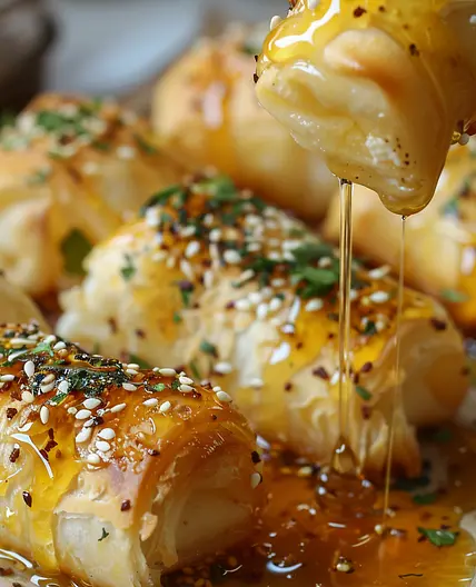 Crispy Feta Rolls with Honey Drizzle