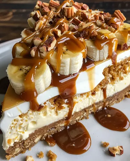 Irresistible Banana Caramel Peanut Butter Cheesecake