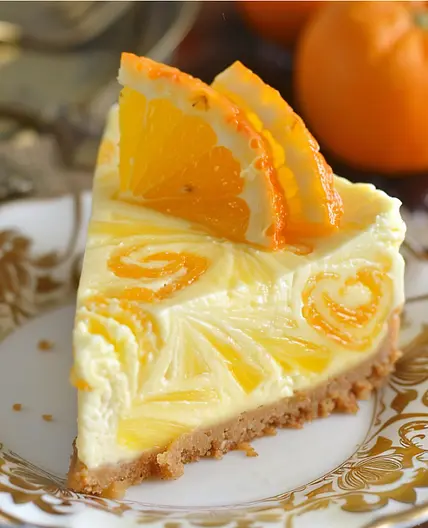 Pineapple Orange Swirl Cheesecake