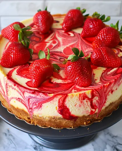 Strawberry Swirl Cheesecake