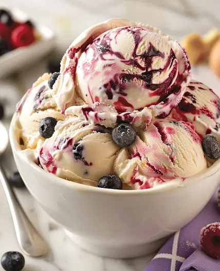 Mixed Berry Swirl Ice Cream