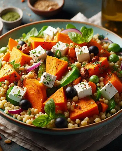 Roasted Sweet Potato, Couscous, and Feta Salad