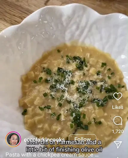 Quadretti with chickpea cream sauce