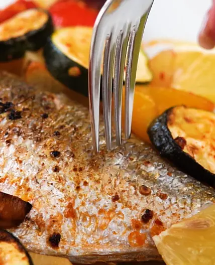 Mediterranean Baked Dorado with Vegetable Medley