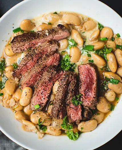 Steak with Butter Beans